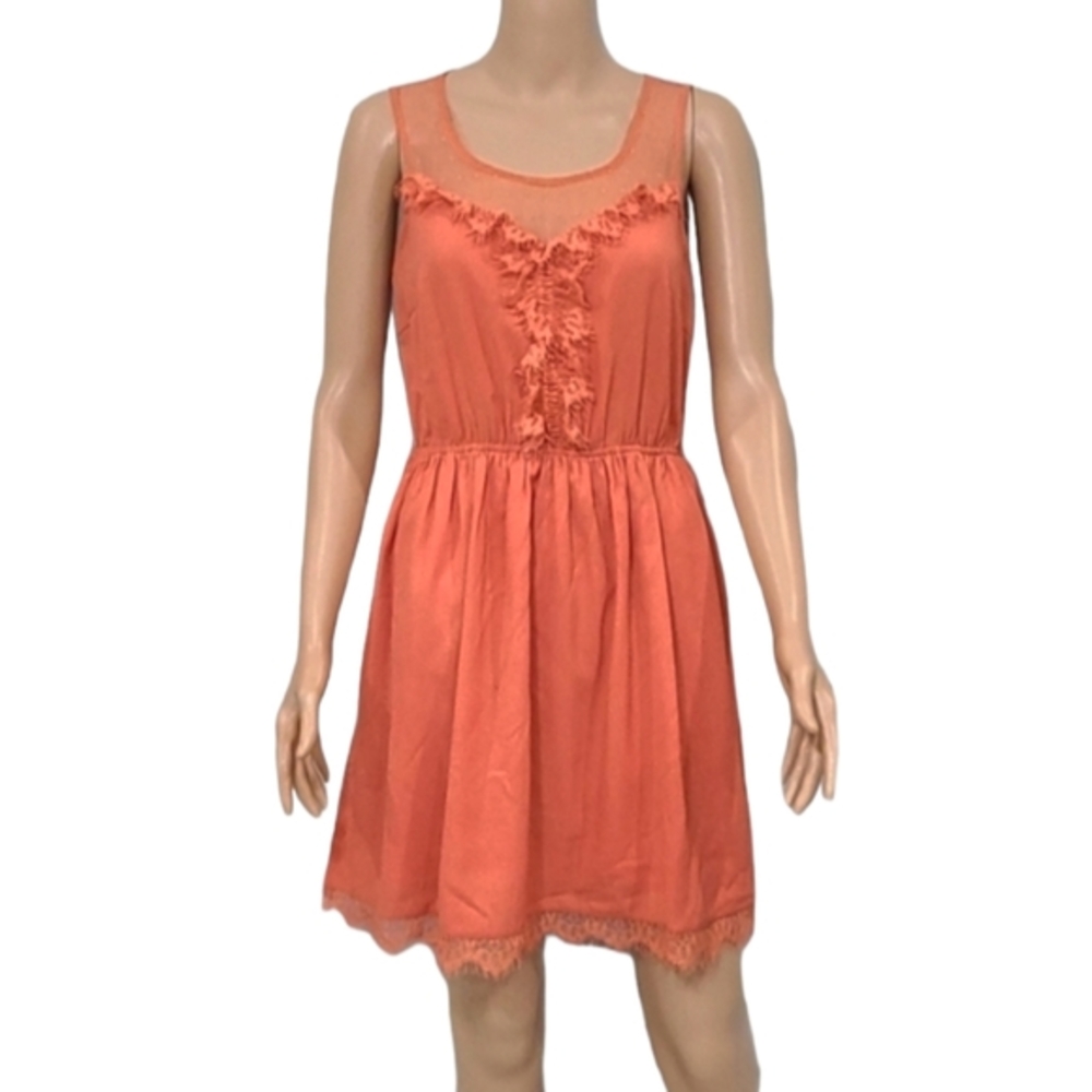 DOE & RAE‎ ORANGE SLEEVELESS DRESS FIT & FLARE SZ M